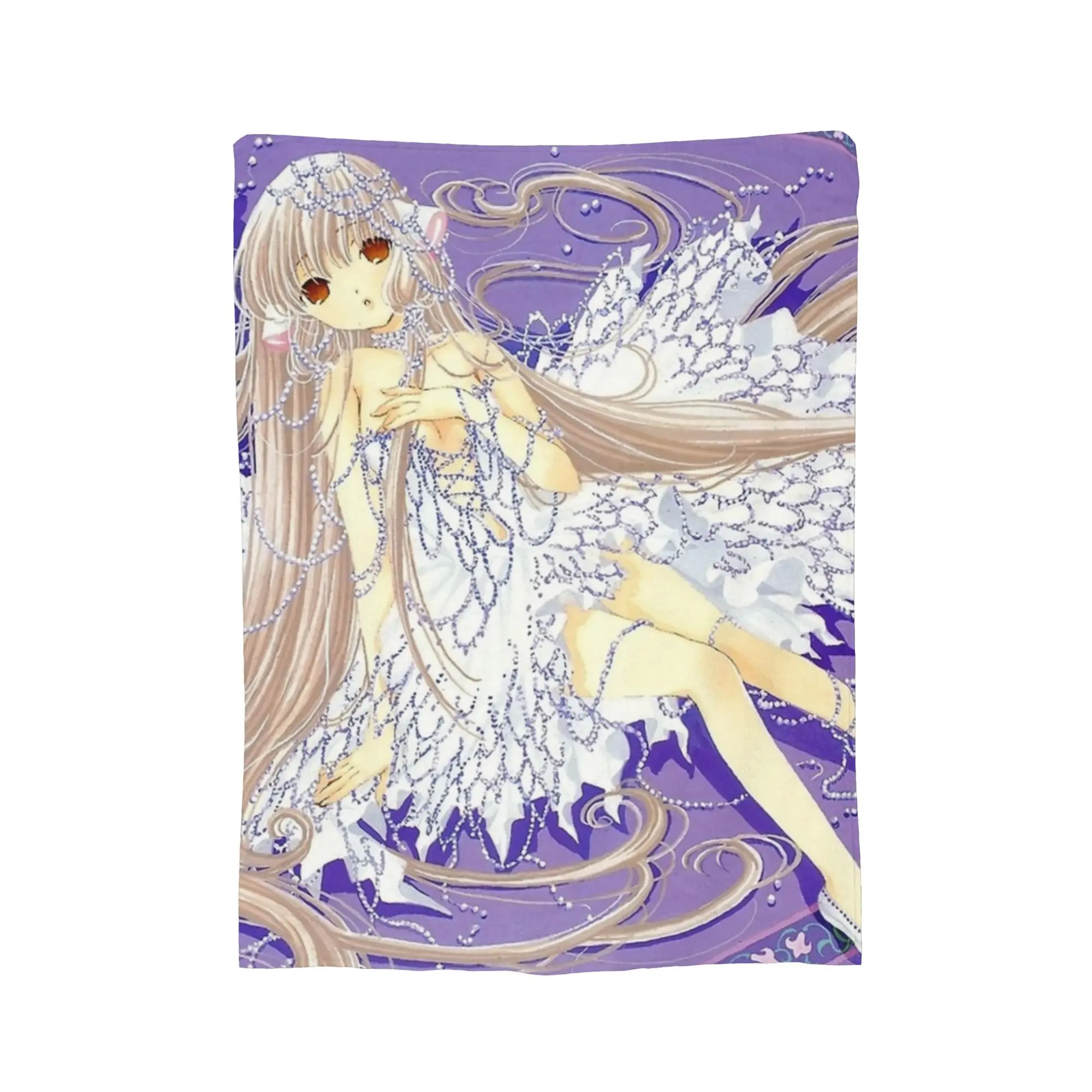 Chobits Photographic Print Fuzzy Blankets  Novelty Throw Blanket for Home 125*100cm Plush Thin Quilt