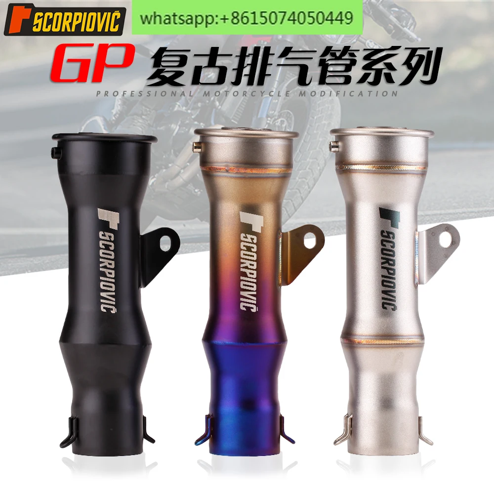 Retro GP exhaust pipe modification for motorcycle NINJA400 Sai 250 250SR straight through exhaust