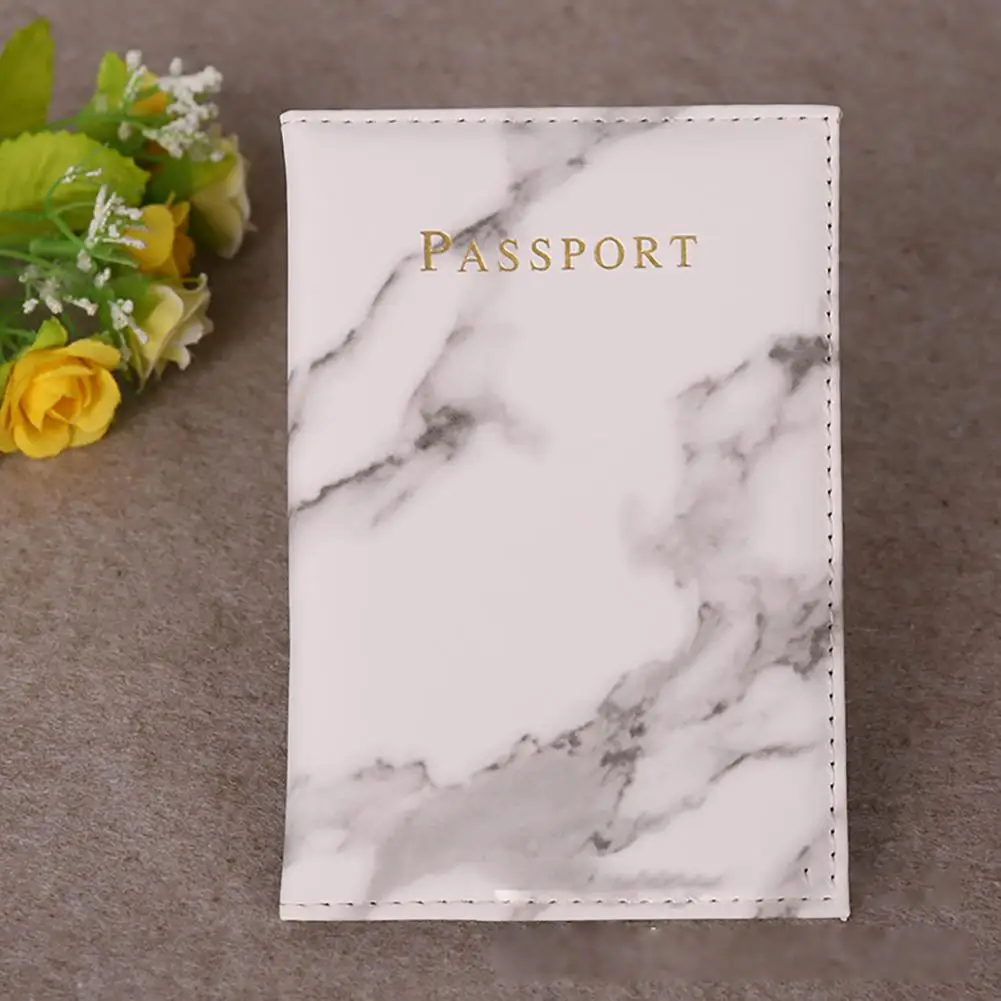 Fashion Passport Holder PU Leather Marbled Style Travel Id Credit Card Passport Holder Travel Wallet Protector