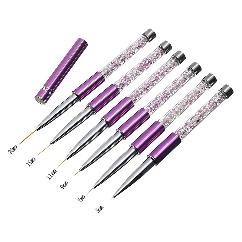 

Nail Art Liner Drawing Pen Crystal Acrylic Thin Liner DIY UV Gel Grid Line Stripes Painting Pen Acrylic Manicure Tools 5-20mm