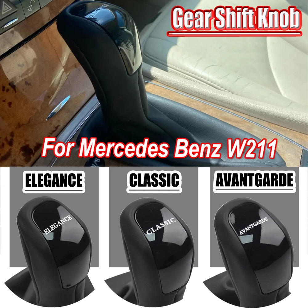 For Mercedes Benz E Class W211 Car Automatic Speed Gear Shift Lever Knob Shifter Hand Ball Leather Boot Cover CLASSIC ELEGANCE