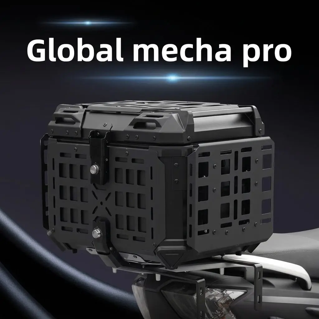 36L 45L 55L 65L Aluminum Alloy Motorcycle Top Case Waterproof Quick Release Anti-theft Tail Box Armored Style for Motorcycle