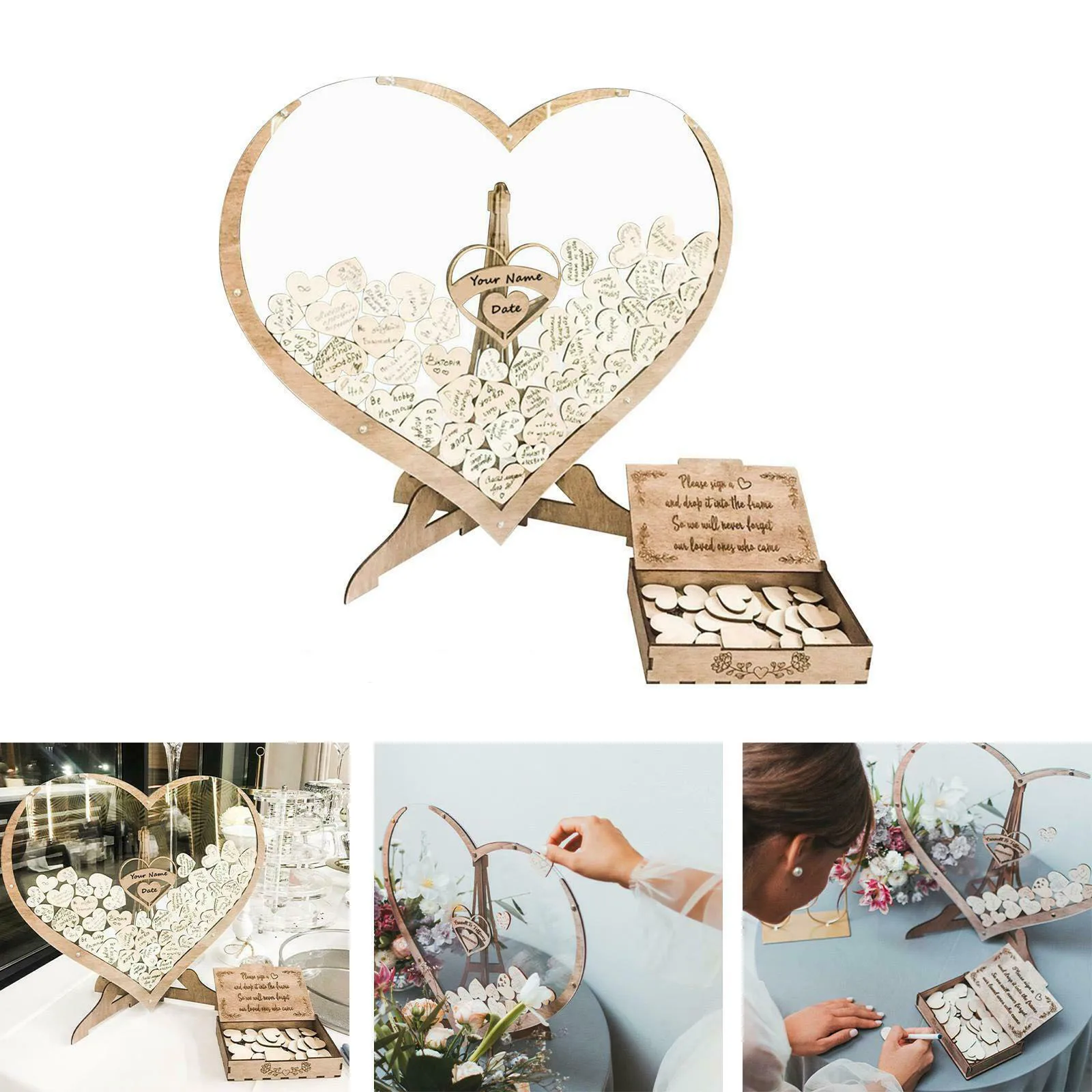 Wedding Guest Book Alternative  - Wedding Decor-Drop Heart Guestbook