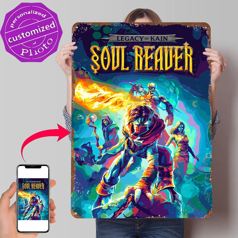 Legacy of Kain Soul Reaver Tinplate Poster Customized Wall Art Retro Vintage Metal Signs for Fans Decoration Home Decorations