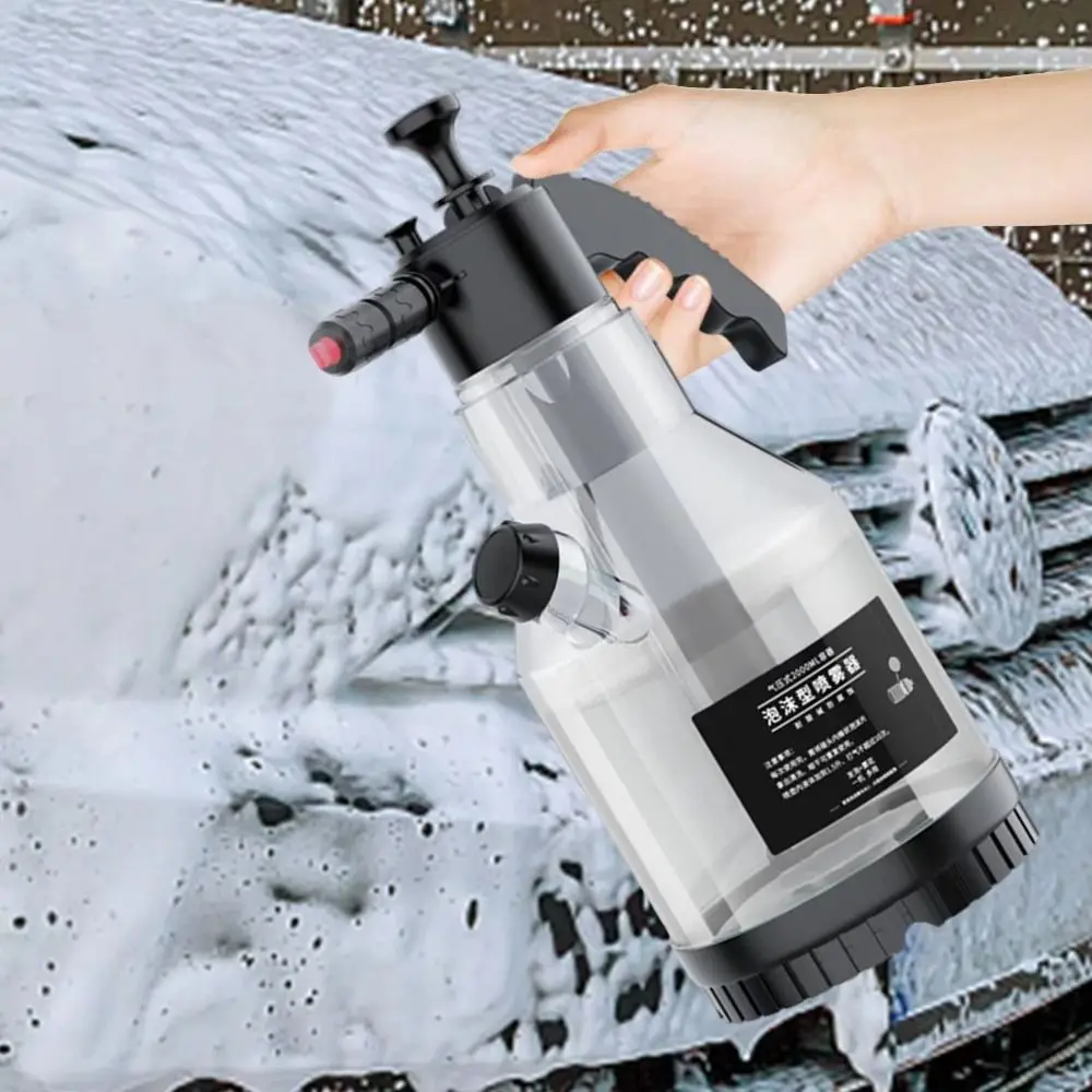 

2L Capacity Foam Sprayer Pressure Relief Valve Thickened Manual Snow Foam Fan-Shaped Spray Side-Opening Lid Car Wash Sprayer
