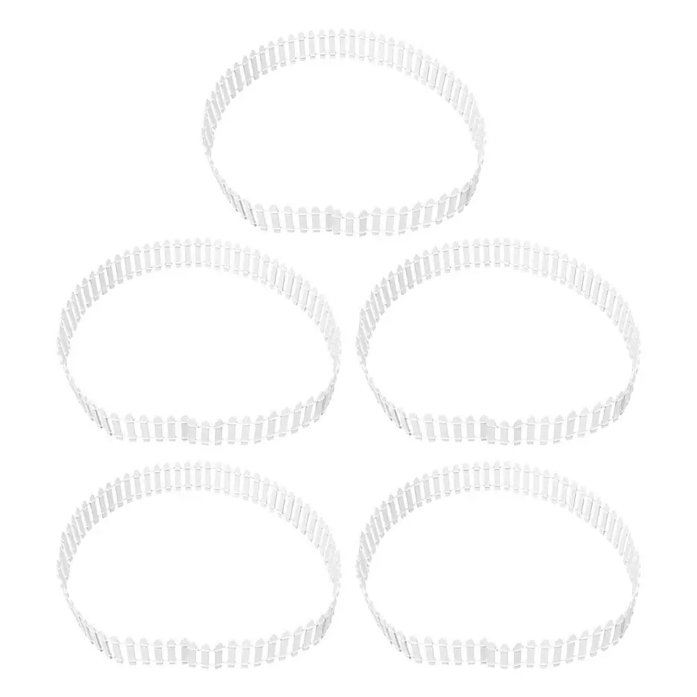 5Pcs Mini White Picket Fence Plastic Garden Border Edging for Fairy Garden Bonsai Landscape Decoration Landscape