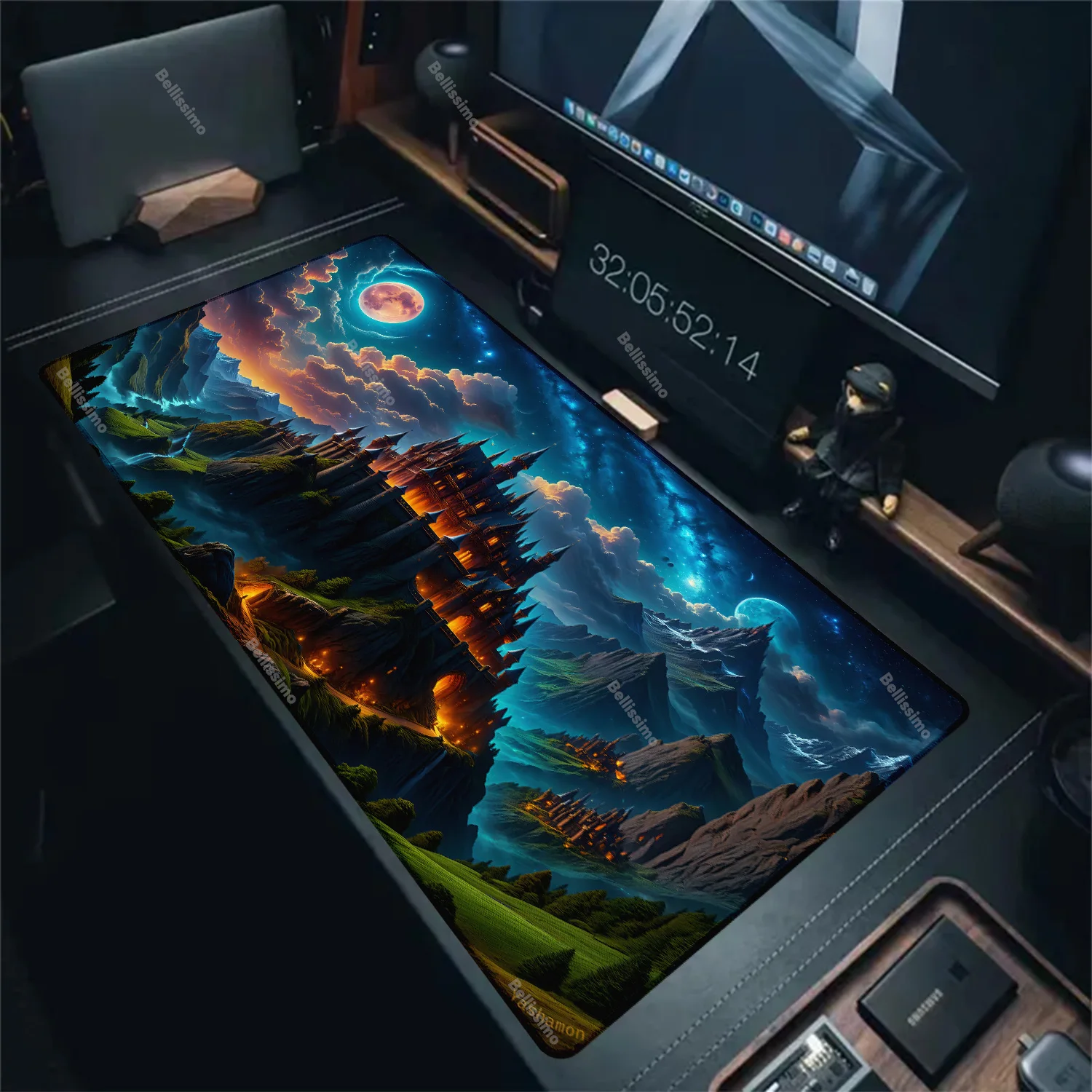 

Large Forest Tower building Mouse Pad Mechanical Keyboard Desk Pads Gaming Accessory Mousepad Rubber Mouse Mat Gamer Desk Mat