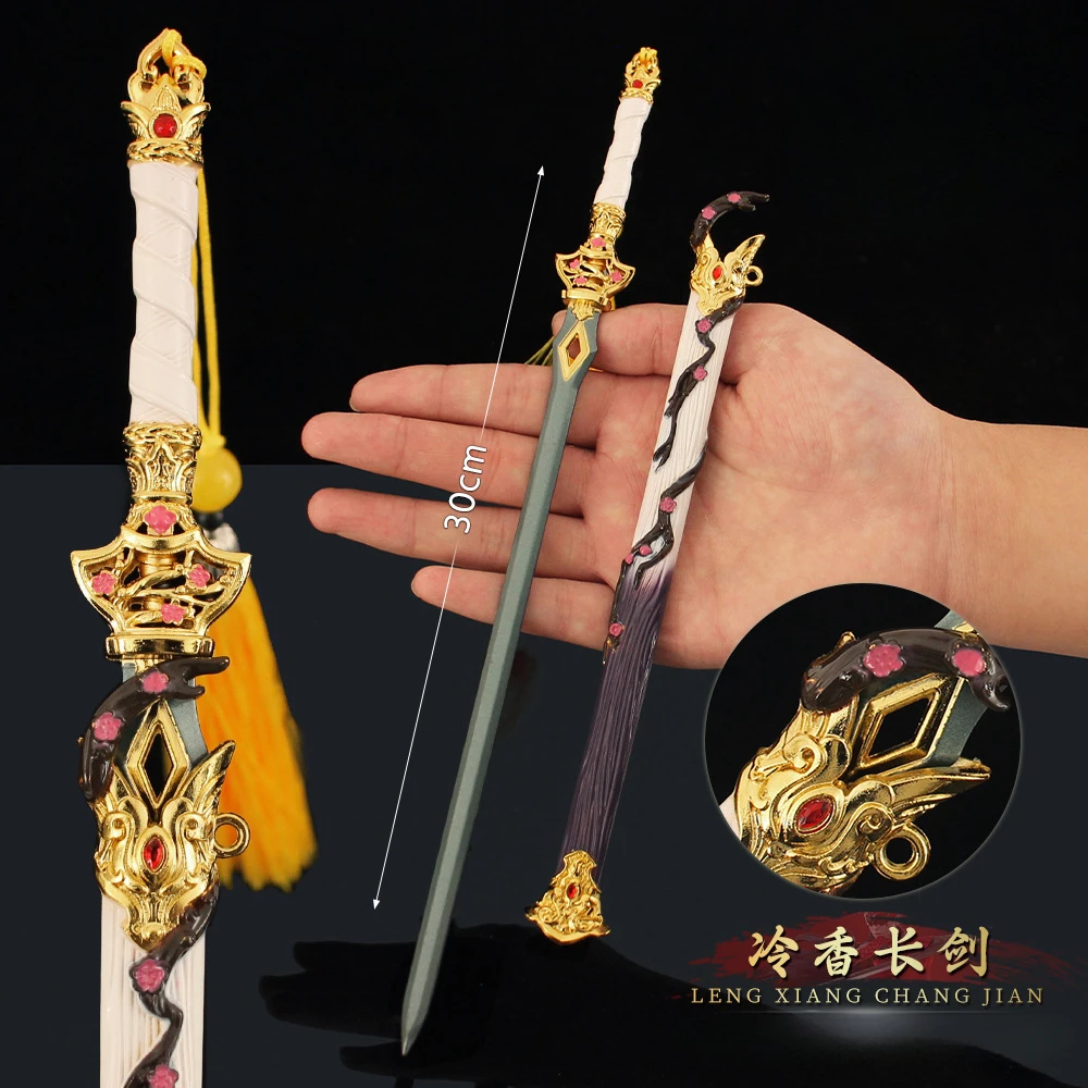 30cm naraka: arma bladepoint fragrância fria espada longa jogo periférico metal samurai espada arma modelo chaveiro ornamento presente