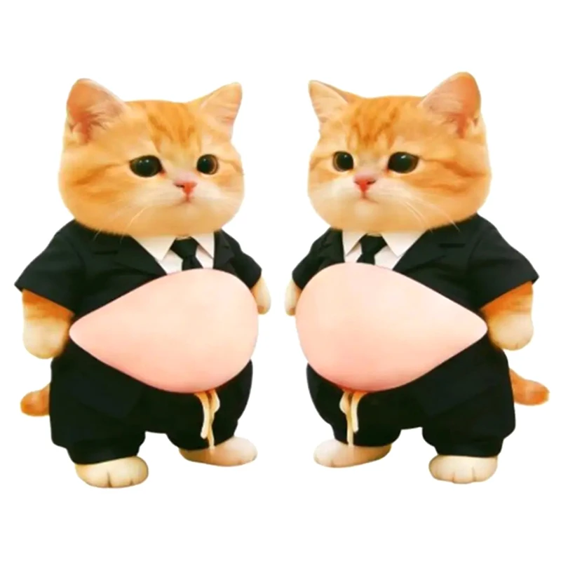 Cat 3D Belly Stickers Soft Silicone For Phone Case Car Decoration Children's Birthday Party Favor Festival Supplies Accessories