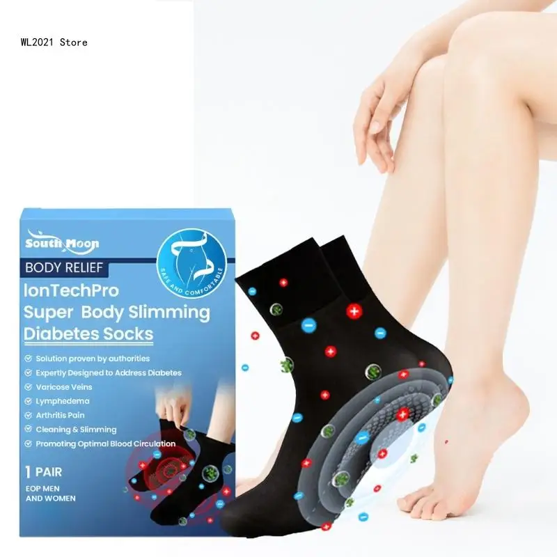 Loose Non-Binding Fit Socks Body Slimming Diabetic Socks for Men Women Cotton Ankle Crew Socks Foot Care Socks Gifts