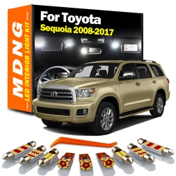 MDNG 13 sztuk dla Toyota Sequoia 2008 2009 2010 2011 2012-2017 Canbus LED Wewnętrzna kopuła do czytania map Zestaw świateł bagażnika Samochodowe żarówki LED