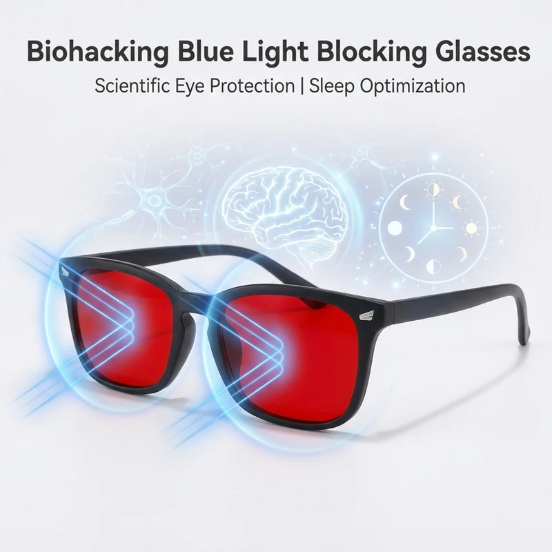 

Blue Light Blocking Red Sleep Square Glasses Men Women 2026 Luxury Brand Classic Change Color Sunglasses Computer Eyeglasses