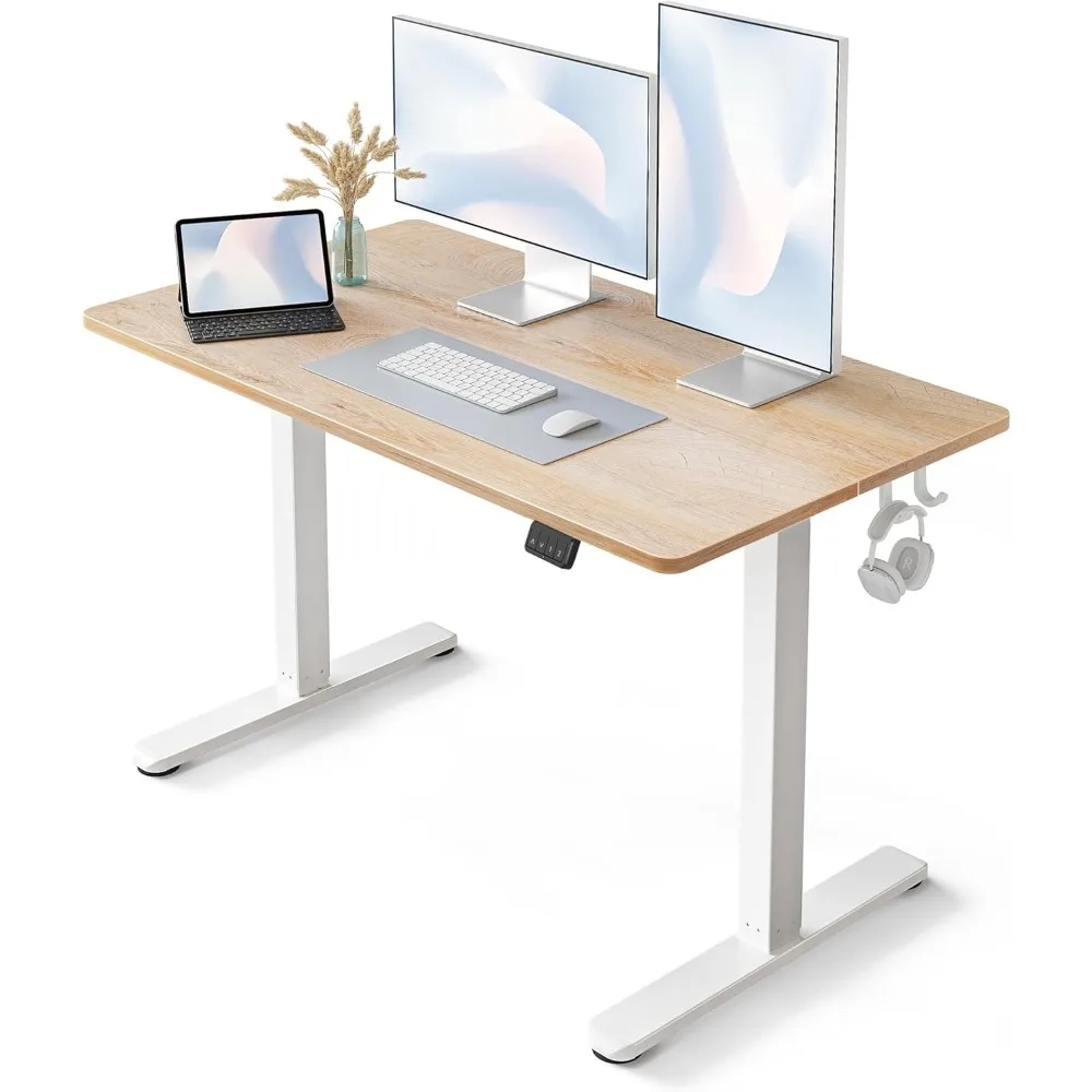 

Standing Desk, Height Adjustable Computer Desk 48"x24", Sit Stand Workstation for Home Office,Oak