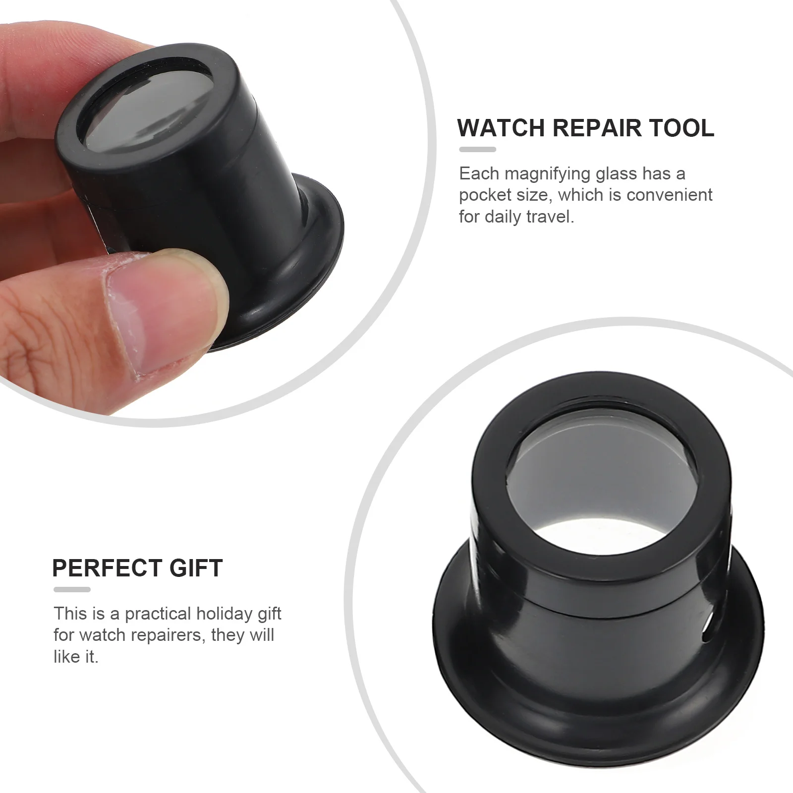 5 قطع من مكبرات إصلاح الساعة، تكبيرات مختلفة، أدوات صانع الساعات المريحة وخفيفة الوزن لطوابع العملات المعدنية والمجوهرات