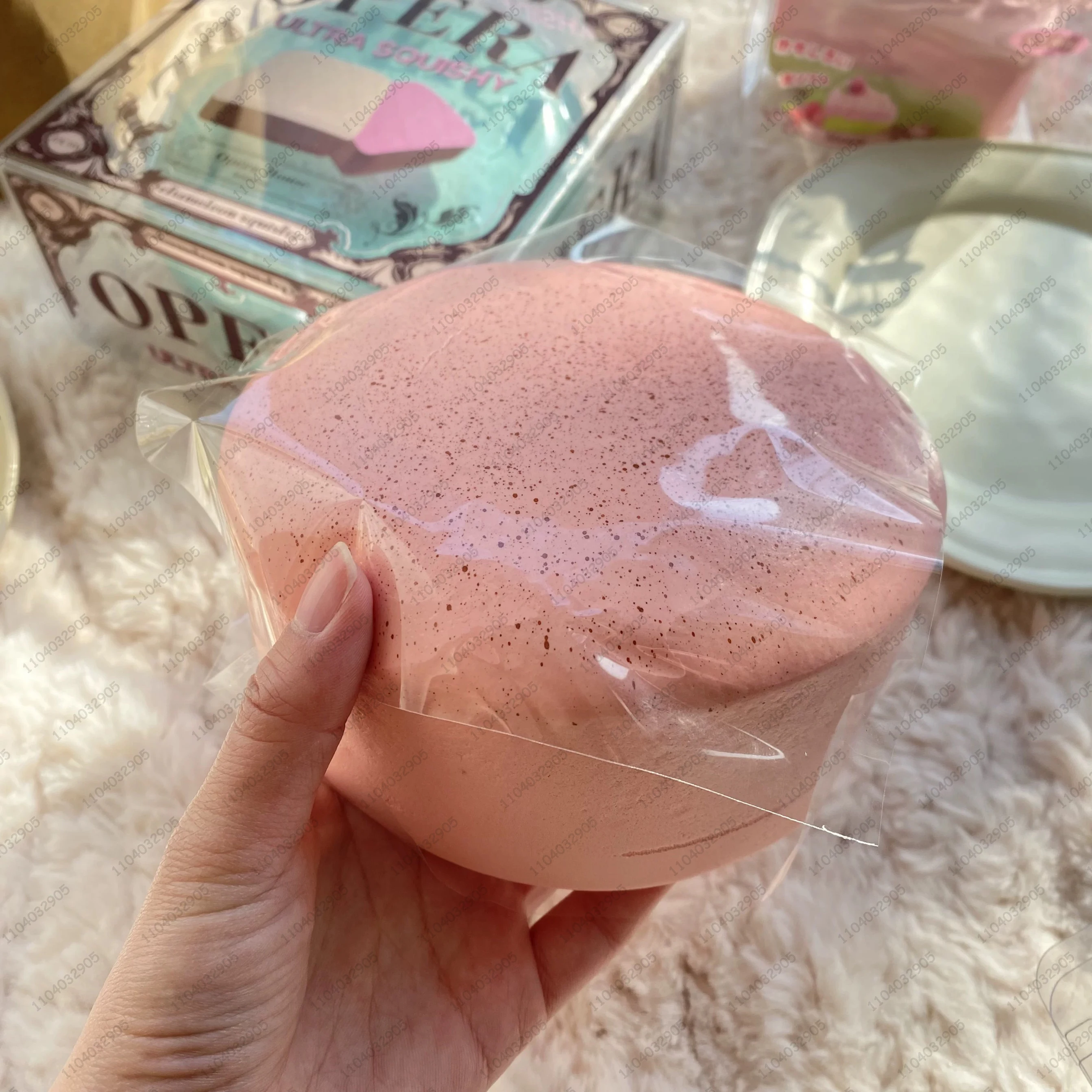 超厚手の四角いミルク餅スクイーズ玩具、ゆっくりと上昇するしっとり