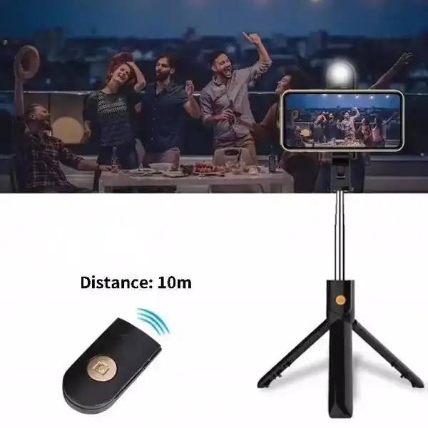 6 In 1 Wireless Bluetooth Selfie Stick Tripod Mobile Phone Self-timer Beauty Fill Light Short Video Live Desktop Tripod Lengthen