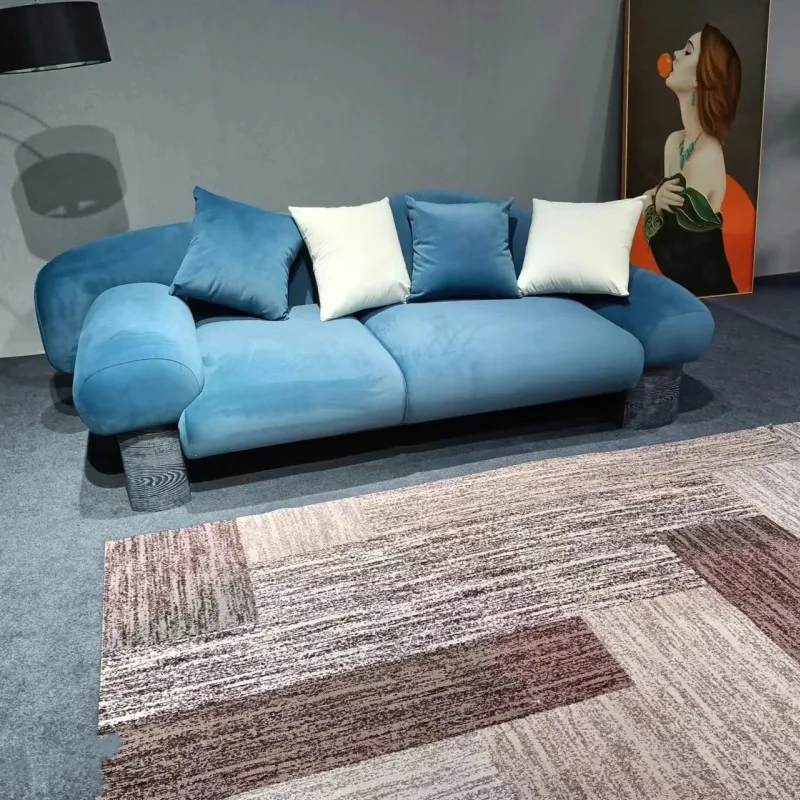 Sofa creative modern size apartment living room special-shaped curved solid wood sofa