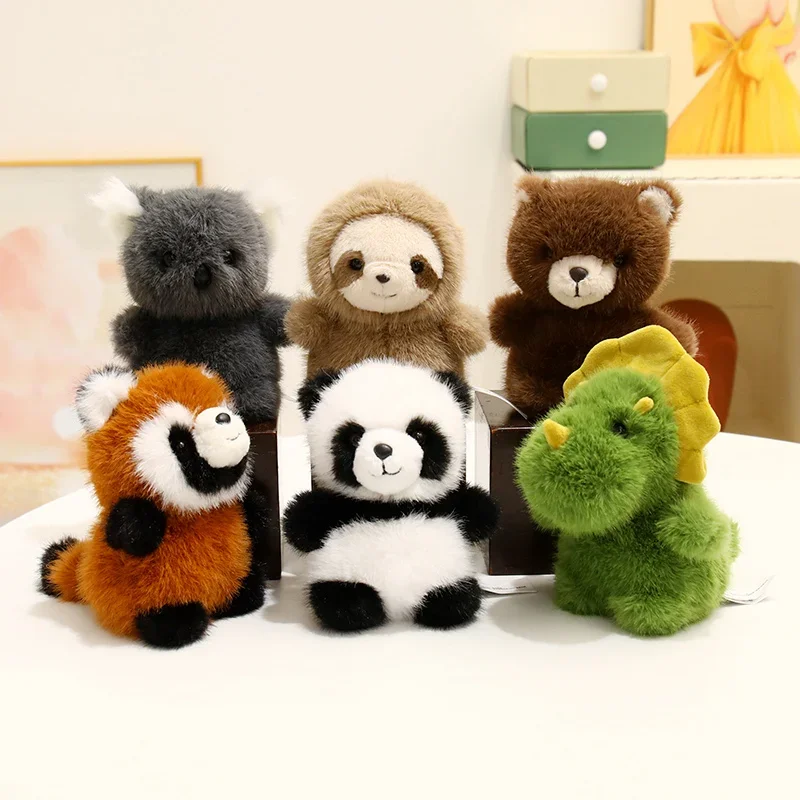 16CM Kawaii Dinosaur Sloth Panda Bear Raccoons Koala Plush Forest Animal Pendant Children's Toys Doll Birthday Gift