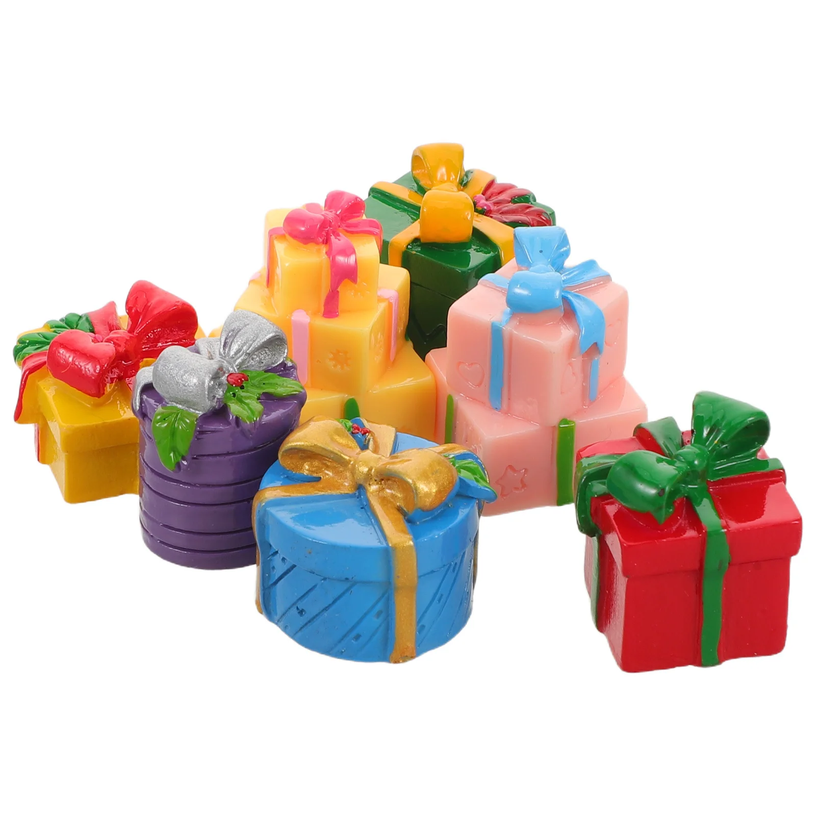 

7 Pcs Christmas Mini Gift Boxes Decor DIY Crafts Party Favors Miniature Ornaments