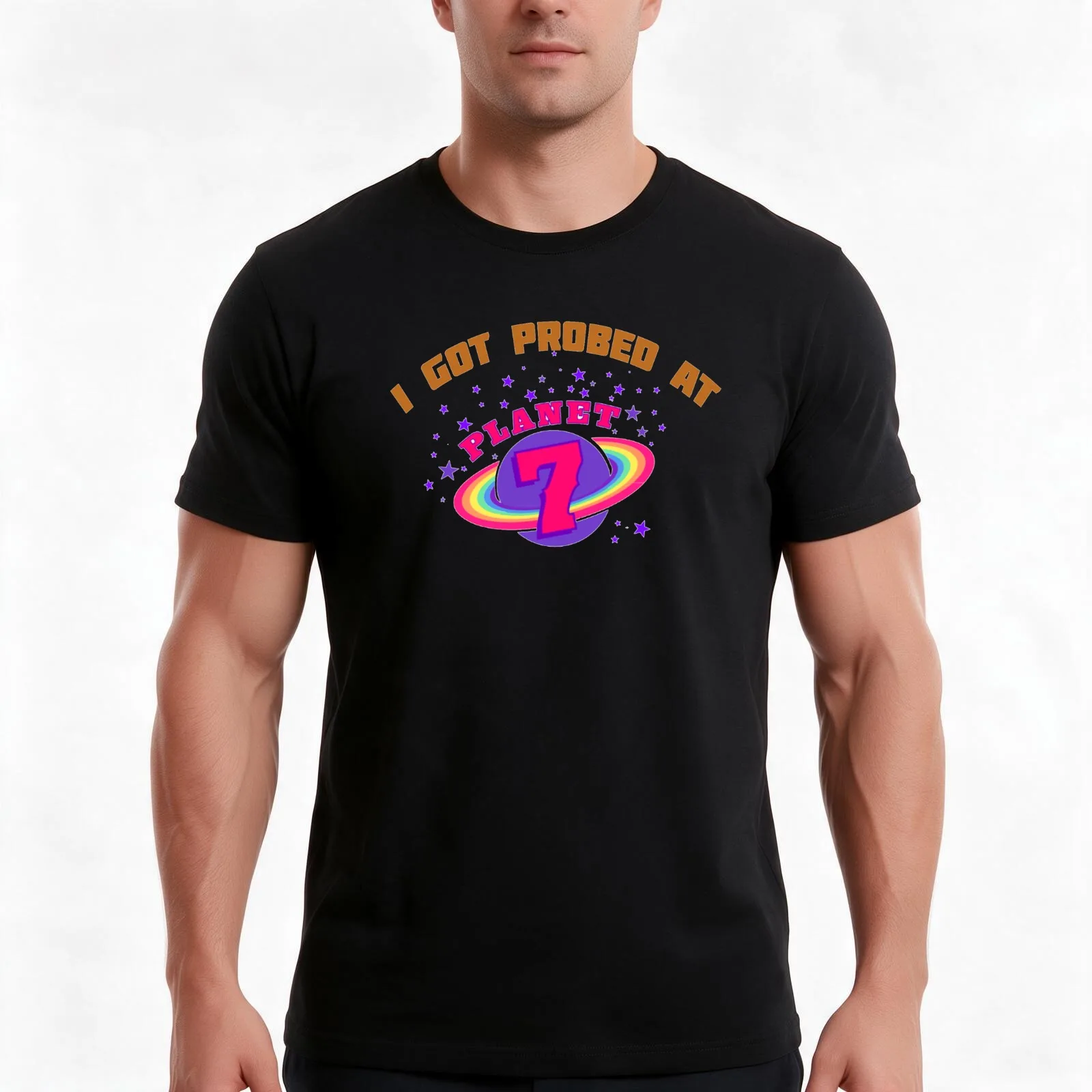 i got probed at planet 7 roswell new mexico T-Shirt, Summer Casual Cotton Tee, Oversized Streetwear Tops, Vintage Graphic Print