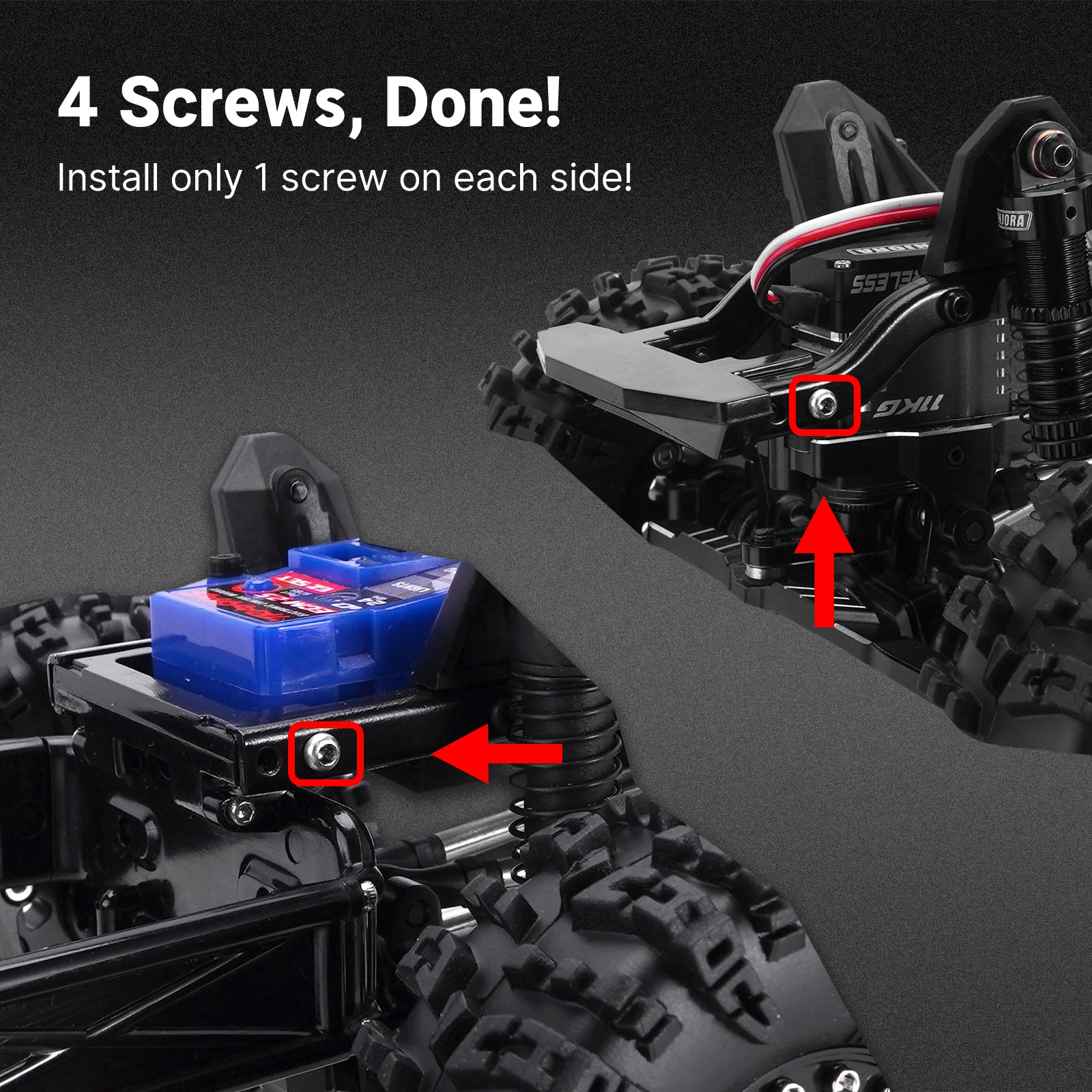 1 paio tergicristallo in metallo argento per 1/10 1/8 Rc veicolo