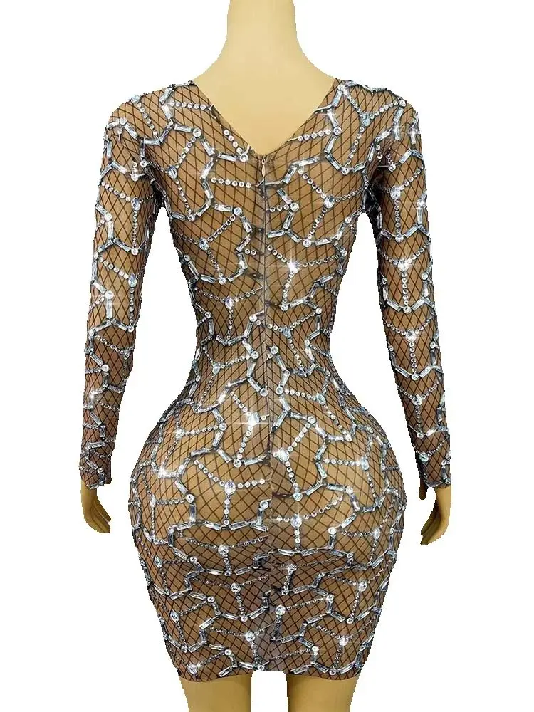 جودة عالية الساخن ختم مثير مطاطا فستان بأكمام طويلة 2025 موضة جديدة مخصصة الملابس النسائية