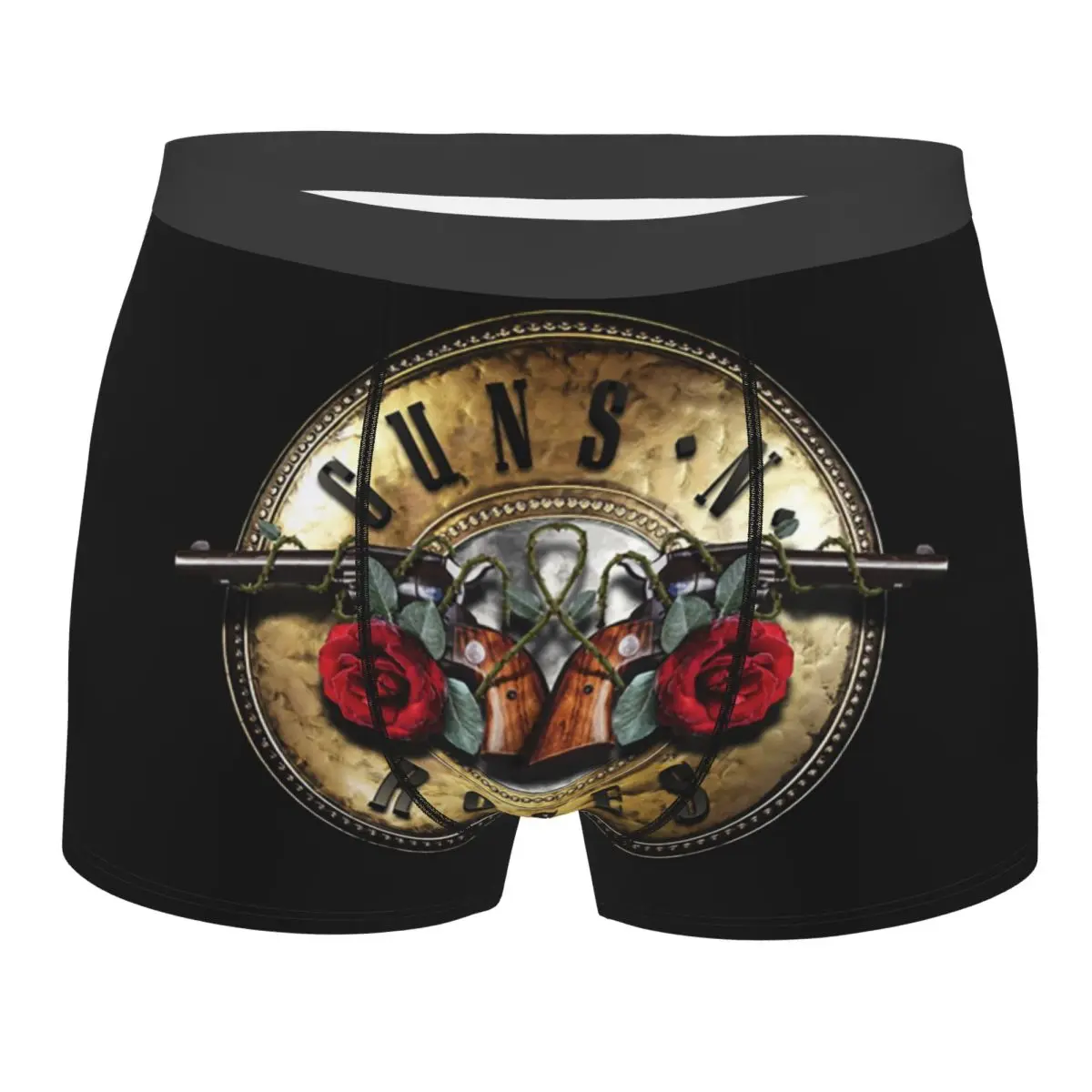 

Мужские сексуальные трусы-боксеры с изображением группы Heavy Metal Rock Music Band Guns N' Roses, дышащие шорты, нижнее белье