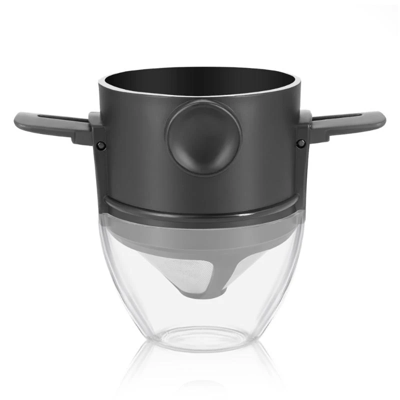

652F Foldable Coffee Maker No Paper Filter Need Double Meshes Stainless Steel Portable Brewing Cup for Camping Office Use