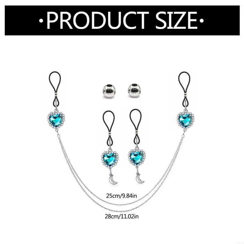 N0PE Rhinestones Nipple Chain NonPiercing Nipple Jewelry For Women Beach and Event