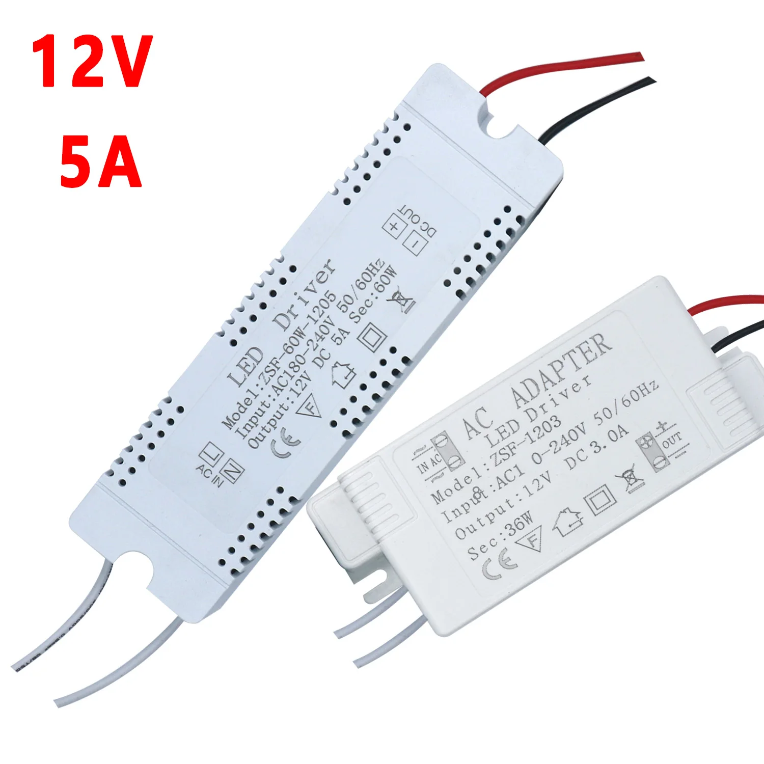 Lighting Transformer AC240v to dc12V LED Driver 5A 12W 18W 24W 36W 48W 60W For Home Improvement Power Supply Adapter Light Strip