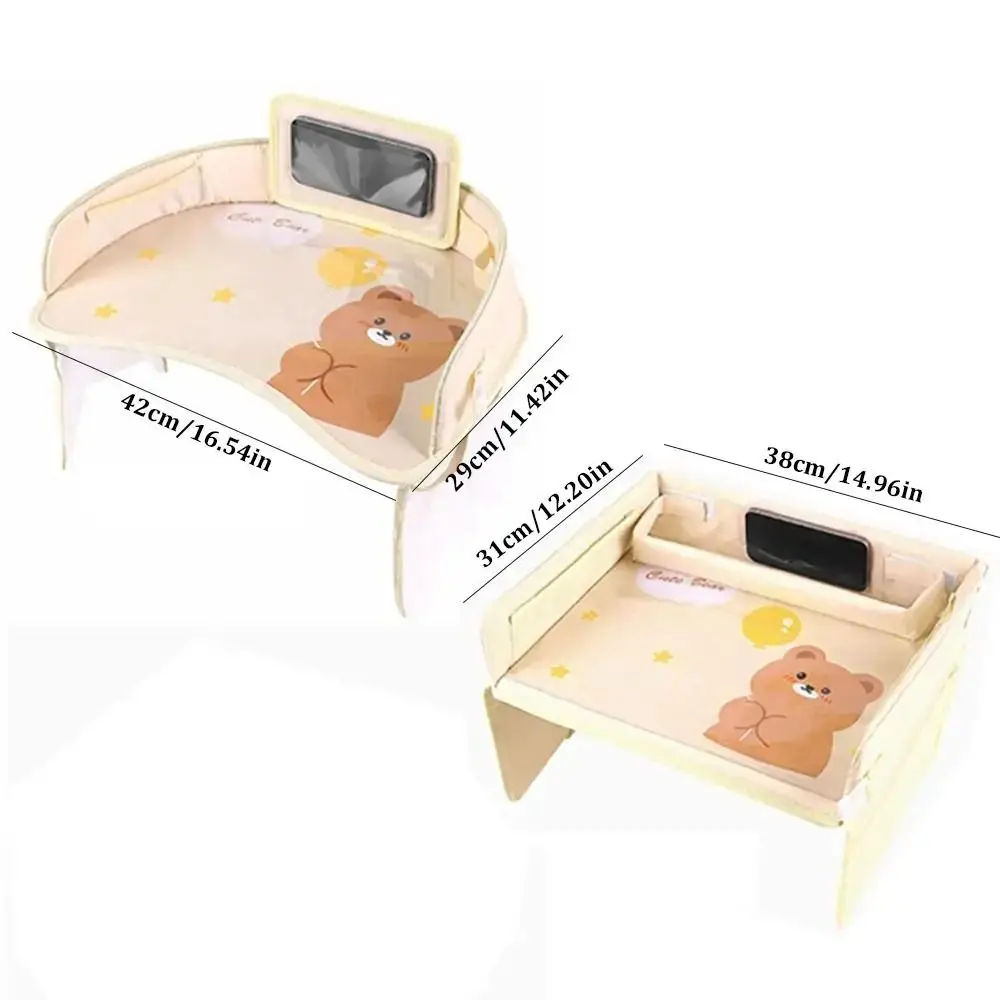 Baki Kursi Mobil Bayi Kartun Universal Tempat Mainan Anak Beruang Kelinci Baki Makan Meja Baki Mobil PVC Piring Makan Mobil