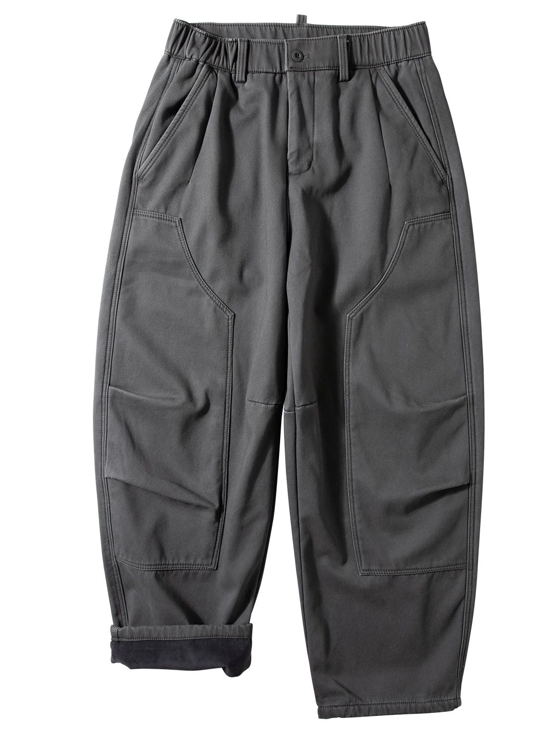 

American Retro Thiened Fce Work Pants Men's Loose Straight Casual Trousers Trendy Vintage Long Pants Cotton Blend