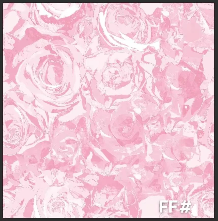 

New Arrival Machine Printing Fabric Beauty Blooming Rose Pattern Wedding Dress Customized Color DIY Fabric