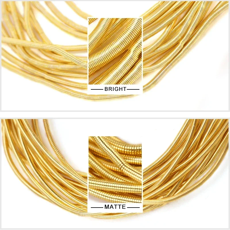 سلك حرفي نحاسي مطلي بالذهب والفضة 10 قياس سلك سبائك فرنسي معدني مرن لصنع المجوهرات مطرز بالخرز بنفسك