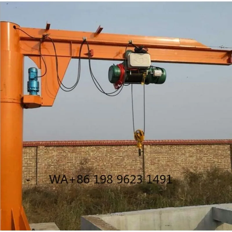 5 Ton Portable Jib Hoist Crane Efficient Mobile Light Duty Industrial Shop Workshop Construction Material Lifting Equipment