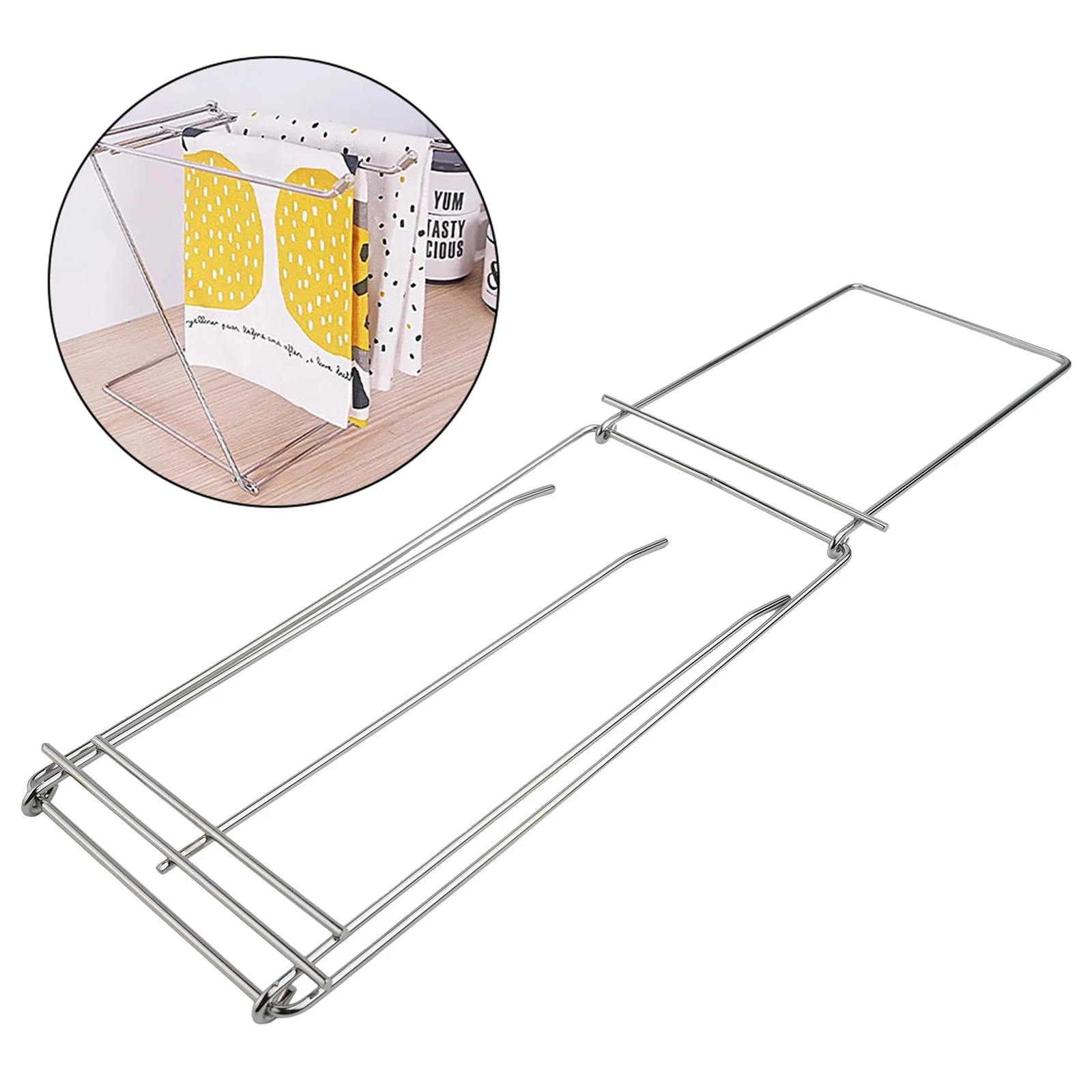 

Stainless Steel Holder Dishcloth Drying Rack Daily Organization As Shown Efficient Kitchen Storage Solution Kitchen Organizer