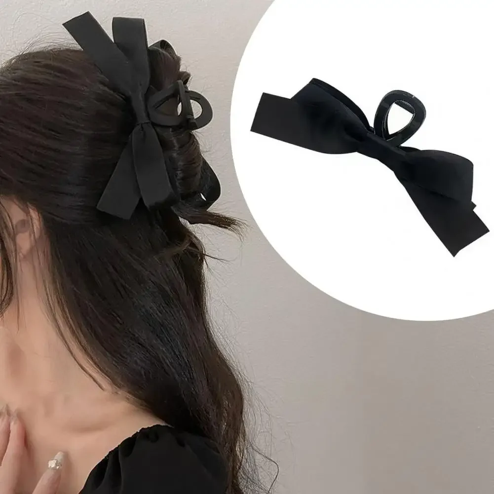 Hair Claw Clip Bow Claw Stylish Black Bow Claw Clip Strong Hold Minimalistic Design for Women's Thick Thin Hair Use