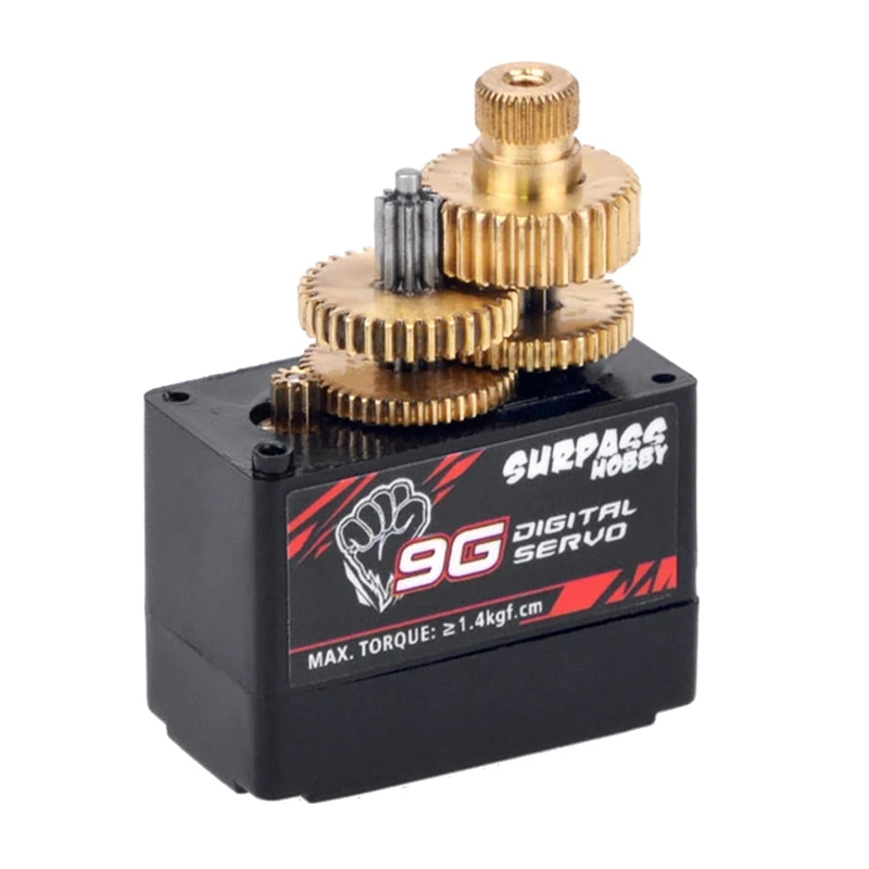 SURPASS HOBBY 4PCS S0009M 9G เซอร์โวดิจิตอลเกียร์โลหะ Servo 1.4KG เกียร์พวงมาลัยสําหรับ RC รถอะไหล่เครื่องบินเรือเครื่องบิน