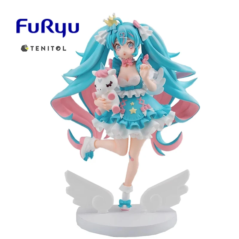 

Original FuRyu Tenitol Hatsune Miku Cartoon Cute Yumekawa Dream Princess Anime Figure Model Kawaii Doll Collectible Toys 21Cm