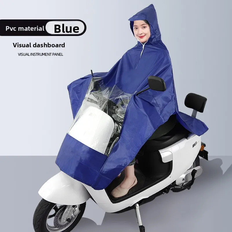 Thickened and Extended Raincoat for Adult Single Rider – Suitable for Electric Bicycles, Electric Motorcycles and Motorcycles