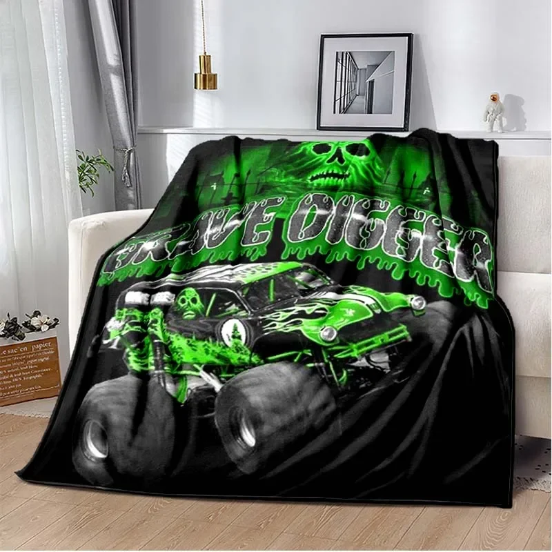 Monster Jam Grave Digger Truck Hot Wheels Sofa Blanket Lightweight Warm Insulation Blanket Bed Office Car knee padsThrow Blanket