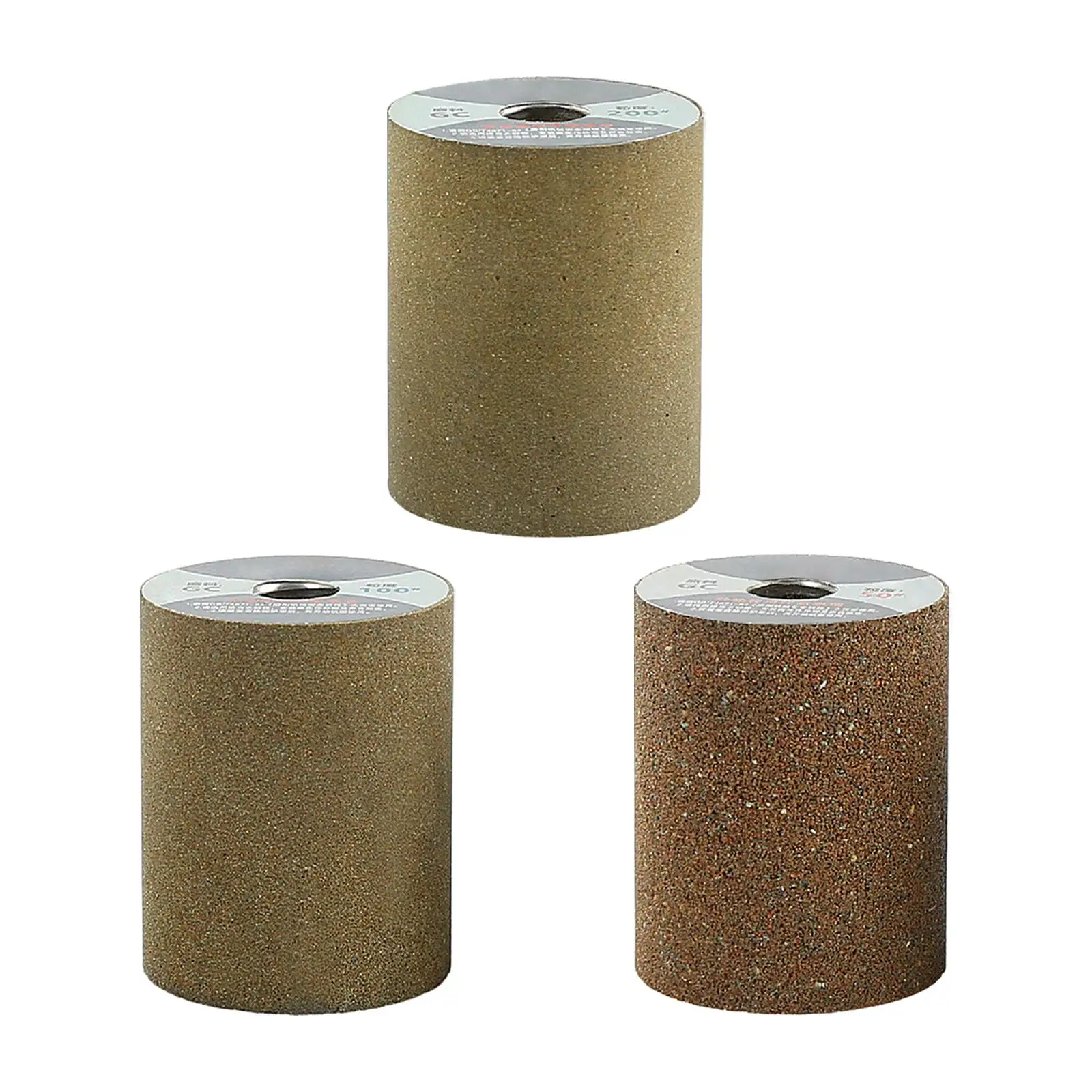 3Pcs Cylindrical Grinding Wheel M10 Thread for Angle Grinder 50# 100# 200# for Chamfering, Grinding Stones Durable Multipurpose