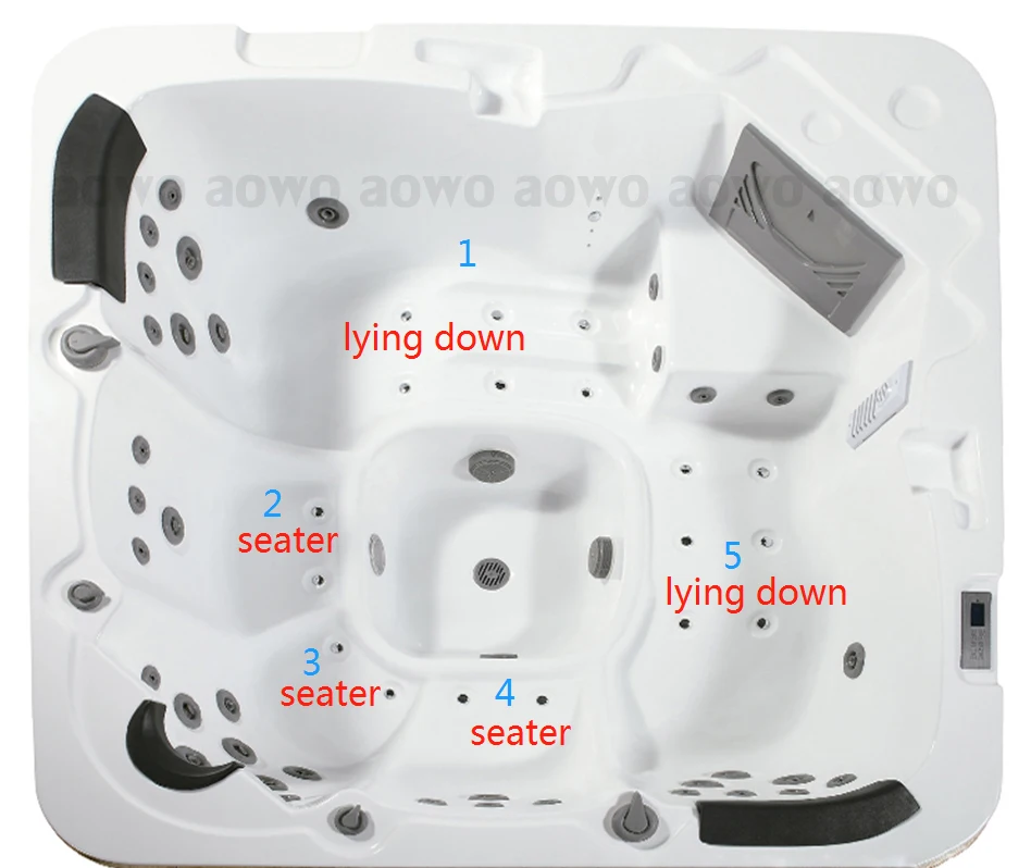 Family 5 Person Amazement Jakuzi Spa Outdoor Bathtubs Of Air Jet Massage Japan Wasom Deep Spa Pool For Garden With Luxury LED