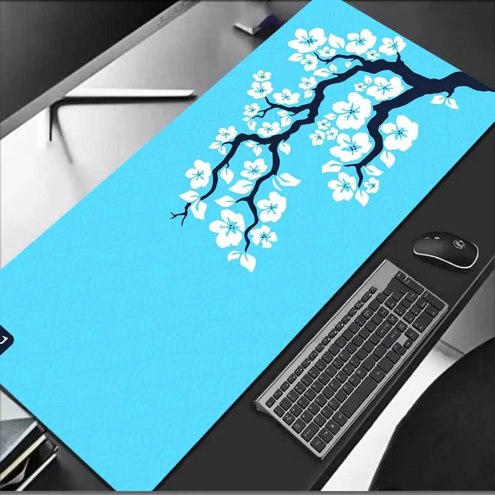 

Minimalist Sakura Ink Painting Mouse Pad Large Rubber Anti-slip Desk Accessories Mousepad for Offices & Gamer Keyboard Decor Mat