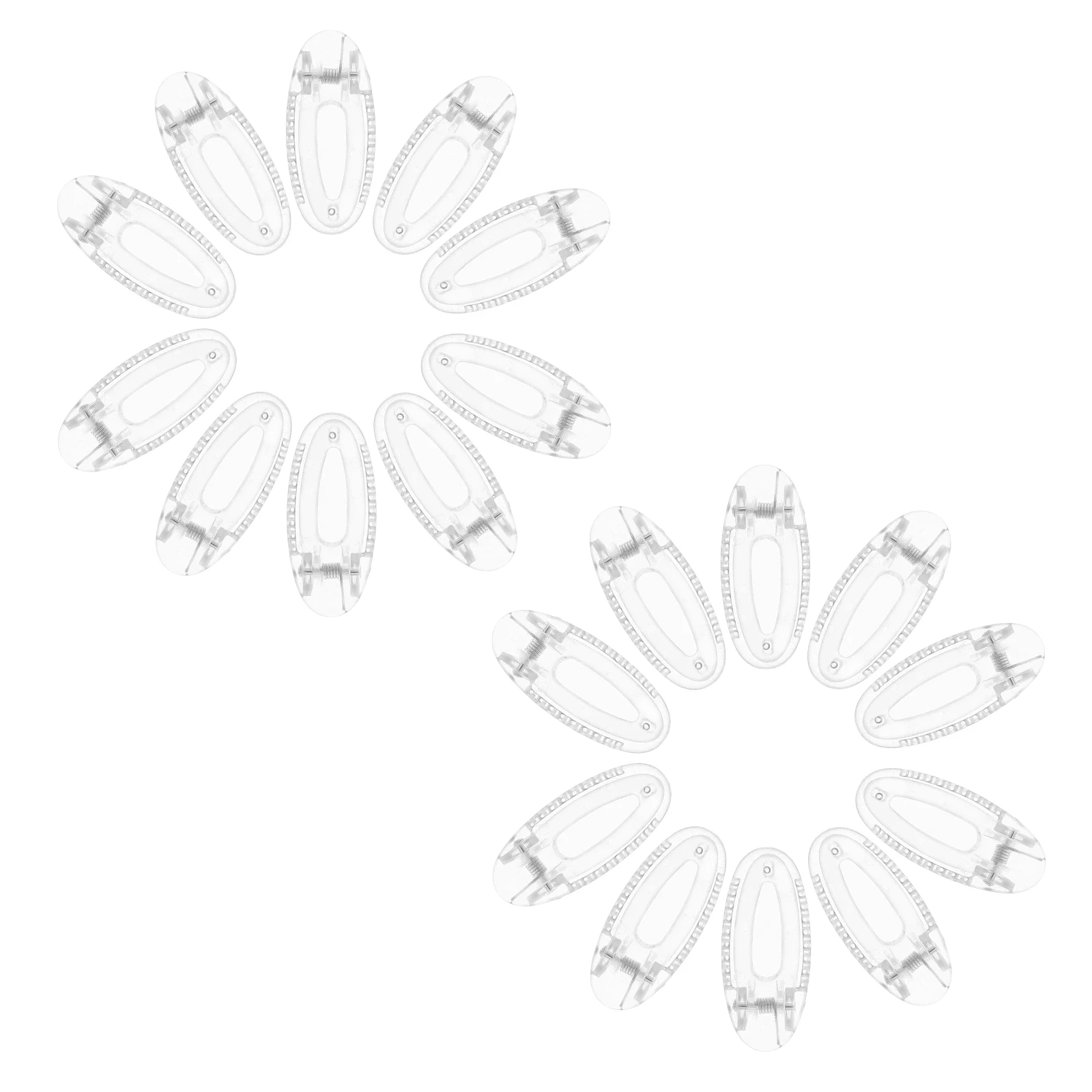 Pinces à cheveux ovales, 20 pièces, Barrettes plates transparentes antidérapantes de 4Cm pour épingles à cheveux sécurisées, accessoires scolaires