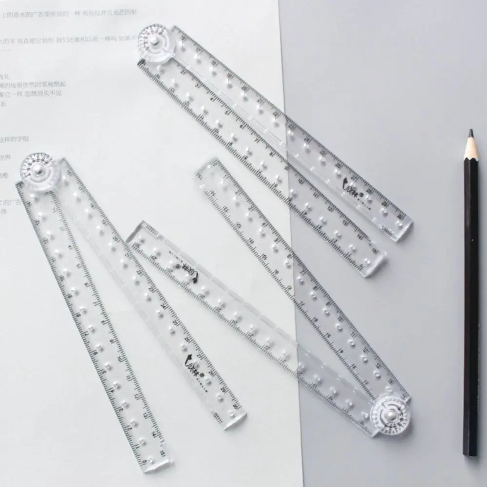 Tools Designer Artist Multifunctional Geometry Measuring Ruler Clear Folding Ruler Design Drawing Ruler Angle Measurement Ruler