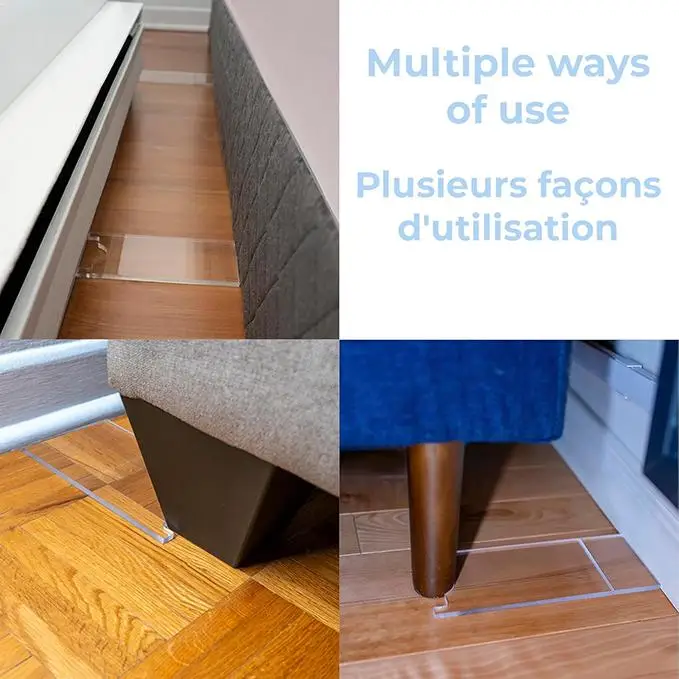 أريكة وسدادة سرير من الأكريليك الشفاف، وسادة حماية جدارية للأثاث غير قابلة للانزلاق تحمي الجدار ويحافظ على فاصل الفجوات