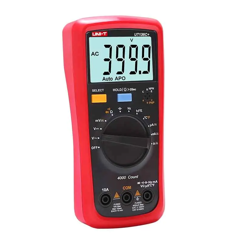 

UNI-T UT136C + AC/DC термостойкость измеритель частоты автоматический диапазон мультиметр с цифровым дисплеем