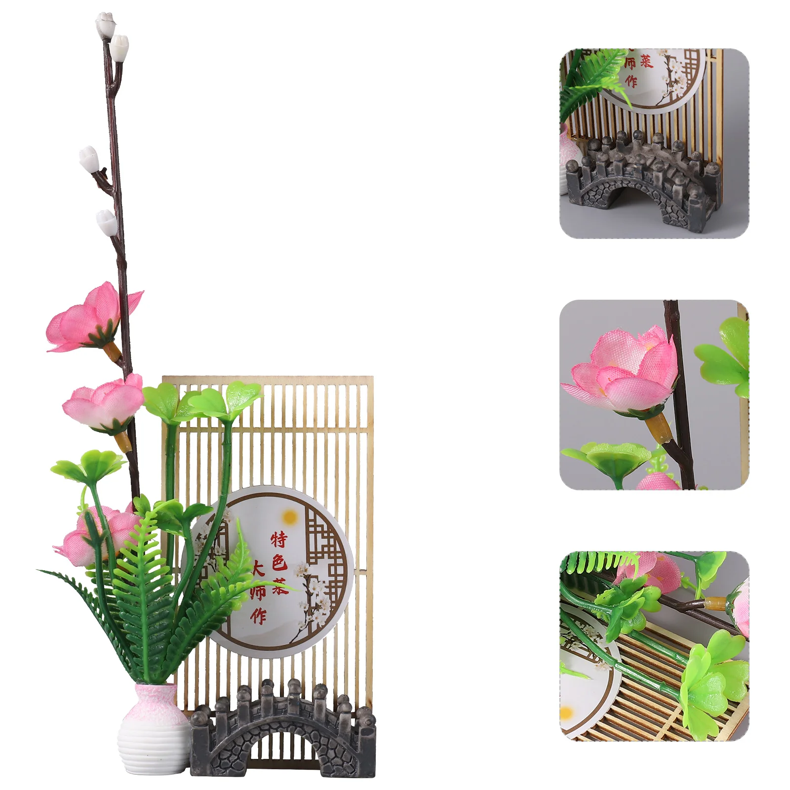 

Flower Adornment Pink Plum Blossoms Artificial Flowers Sushi Plate Sashimi Dish Decor