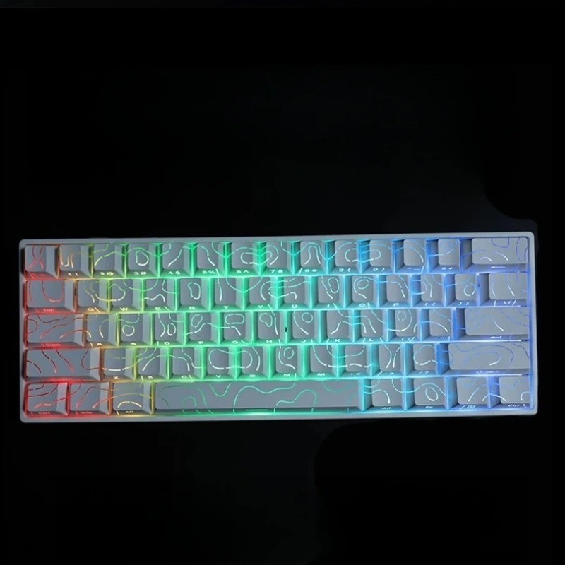 2026 Neue Contour 4.0 Seite 97 Tasten Gaming Mechanische Tastatur Tastenkappe Gravierte Tastenkappe PBT Durchscheinend Weiß Für Magnetschalter